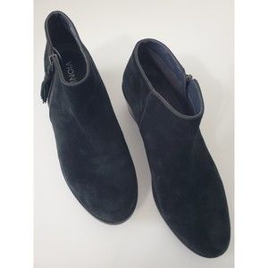 Vionic Serena Black Suede Ankle Boots Orthaheel Booties Wms Sz 8.5 VS174